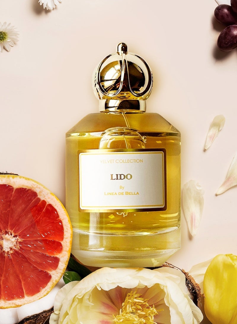 Linea De Bella Velvet Lido Eau de Parfum 100ml – Long Lasting Unisex Perfume with Lemon, Sea Water, Rose, Peony, Wisteria, Hibiscus, Musk, Amber & Cedar - Image 3